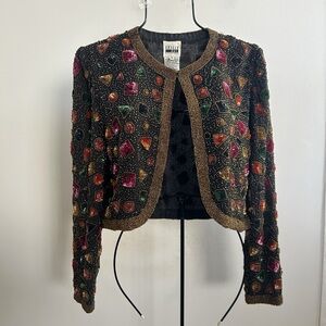 Vintage beaded cropped jacket small